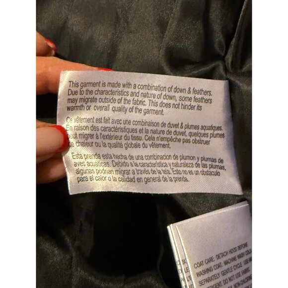 Michael Kors Puffer Coat Hooded Faux Fur Trim Down Black Size Large - Picture 13 of 16